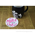 high quality embossing beautiful sakura pattern soft pvc coffee coaster